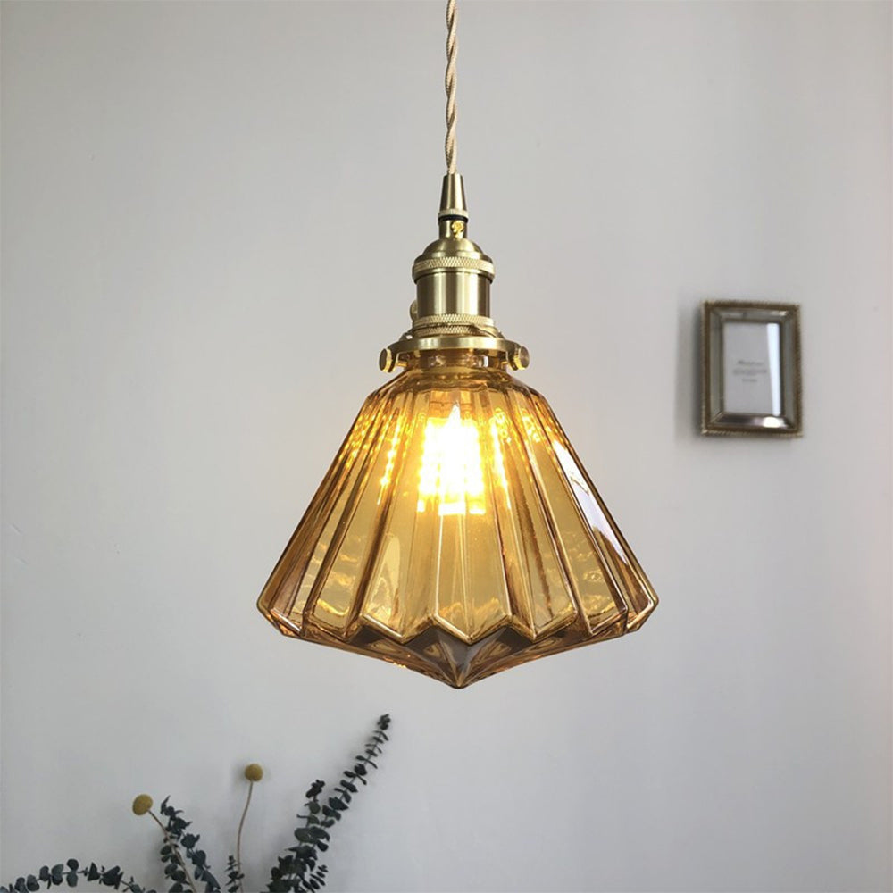 Lámpara Colgante de Cristal y Latón para Cocina – Elegante y Moderna 0