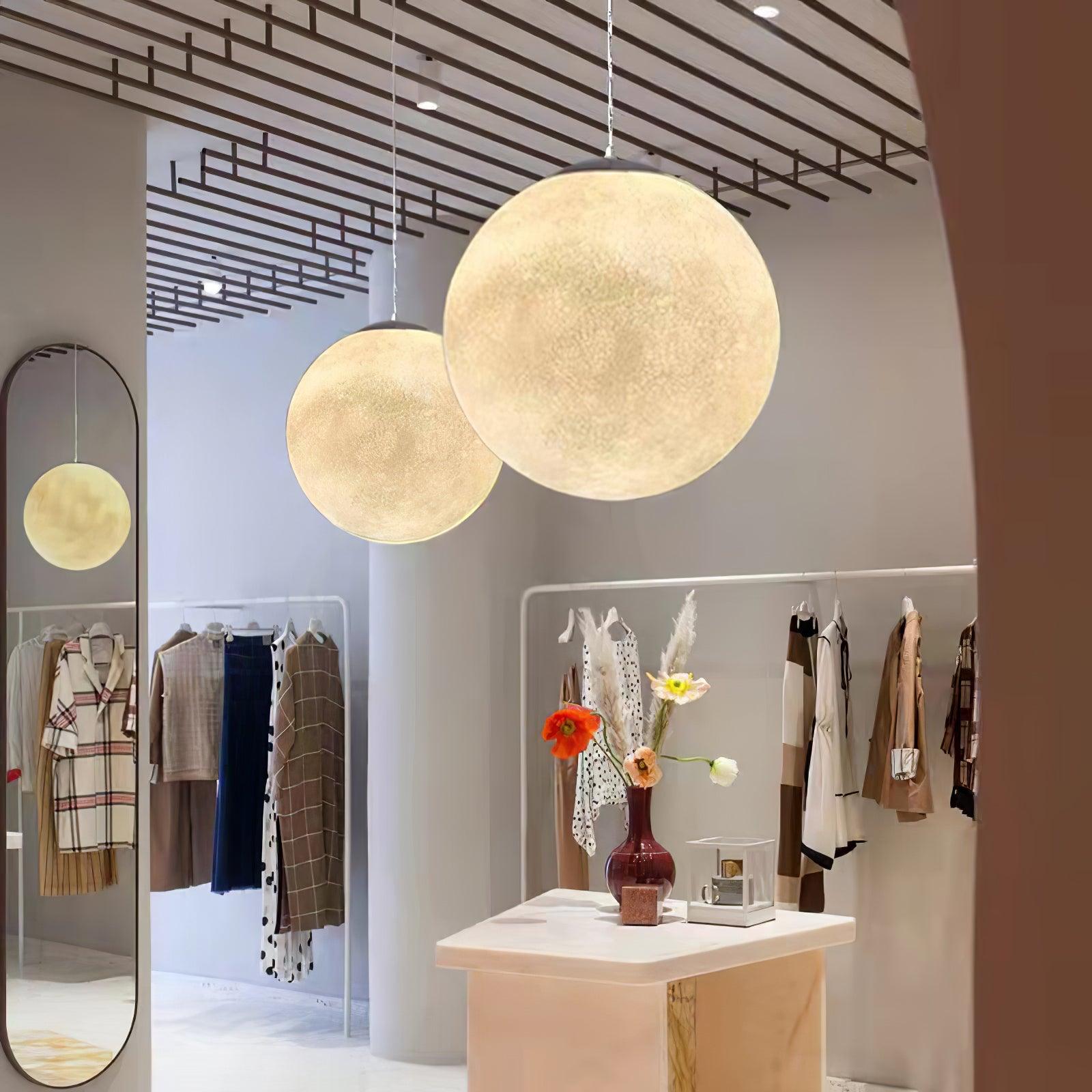 Lámpara Colgante de Diseño Lunar con Luz LED Integrada – Ideal para Decoración Interior 2