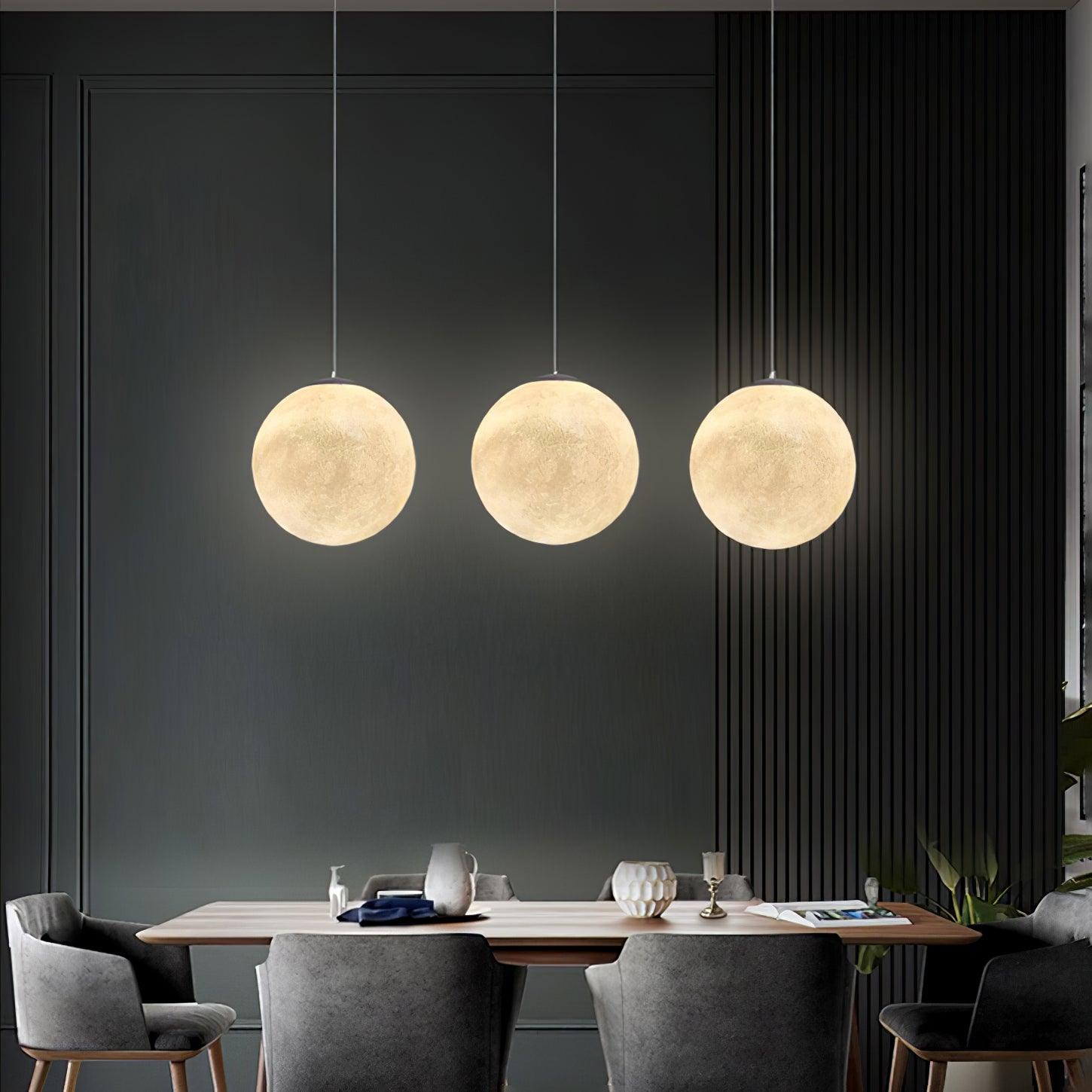 Lámpara Colgante de Diseño Lunar con Luz LED Integrada – Ideal para Decoración Interior 7