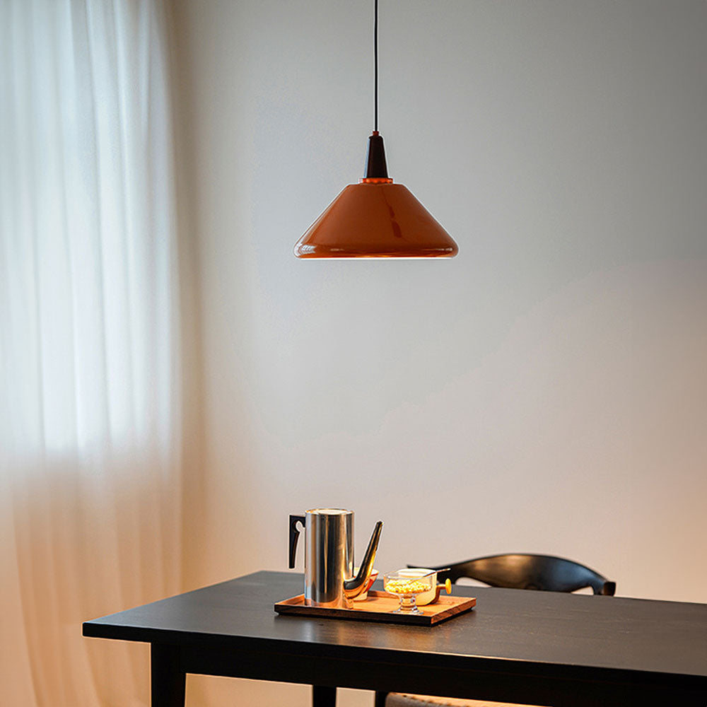 Lámpara Colgante de Hierro Naranja para Cocina – Diseño Moderno y Elegante 1