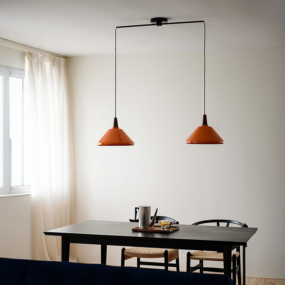 Lámpara Colgante de Hierro Naranja para Cocina – Diseño Moderno y Elegante 9