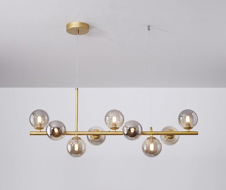Lámpara Colgante de Lujo para Comedor, Diseño Elegante en Hierro y Vidrio, Altura Ajustable, Ideal para Lamparas de Techo Modernas 13