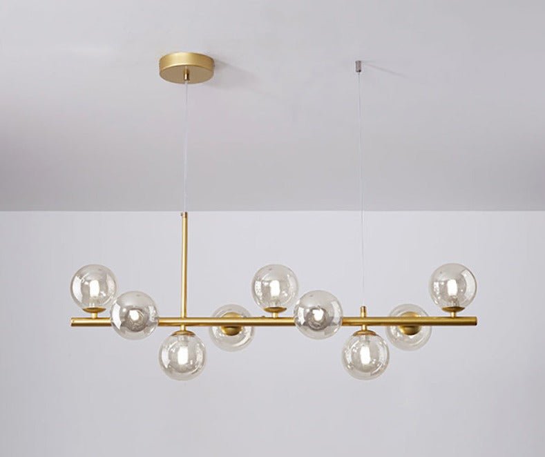 Lámpara Colgante de Lujo para Comedor, Diseño Elegante en Hierro y Vidrio, Altura Ajustable, Ideal para Lamparas de Techo Modernas 17