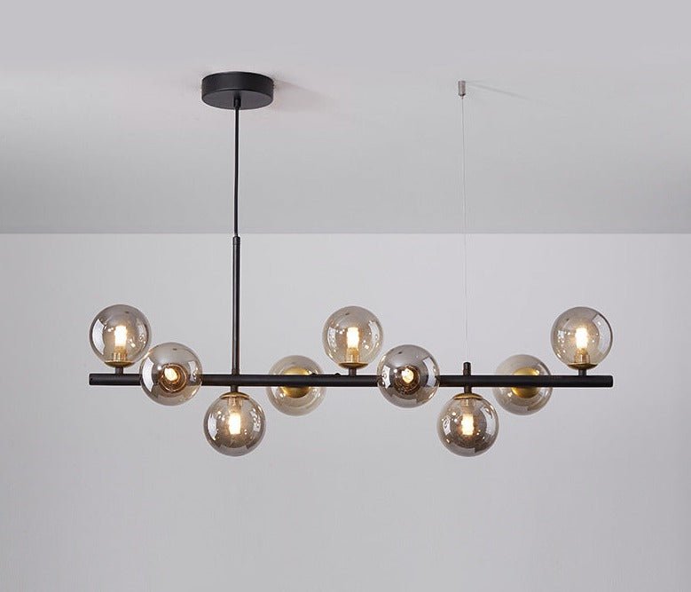Lámpara Colgante de Lujo para Comedor, Diseño Elegante en Hierro y Vidrio, Altura Ajustable, Ideal para Lamparas de Techo Modernas 19