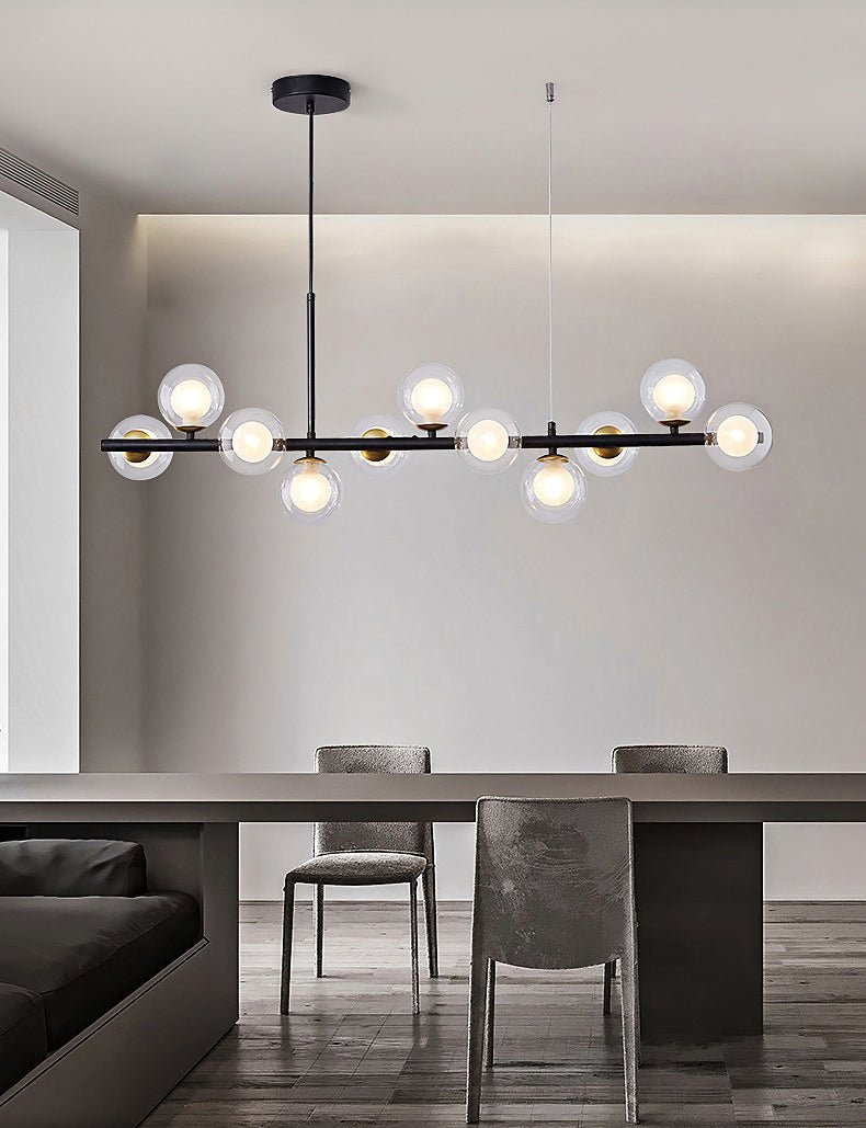 Lámpara Colgante de Lujo para Comedor, Diseño Elegante en Hierro y Vidrio, Altura Ajustable, Ideal para Lamparas de Techo Modernas 6