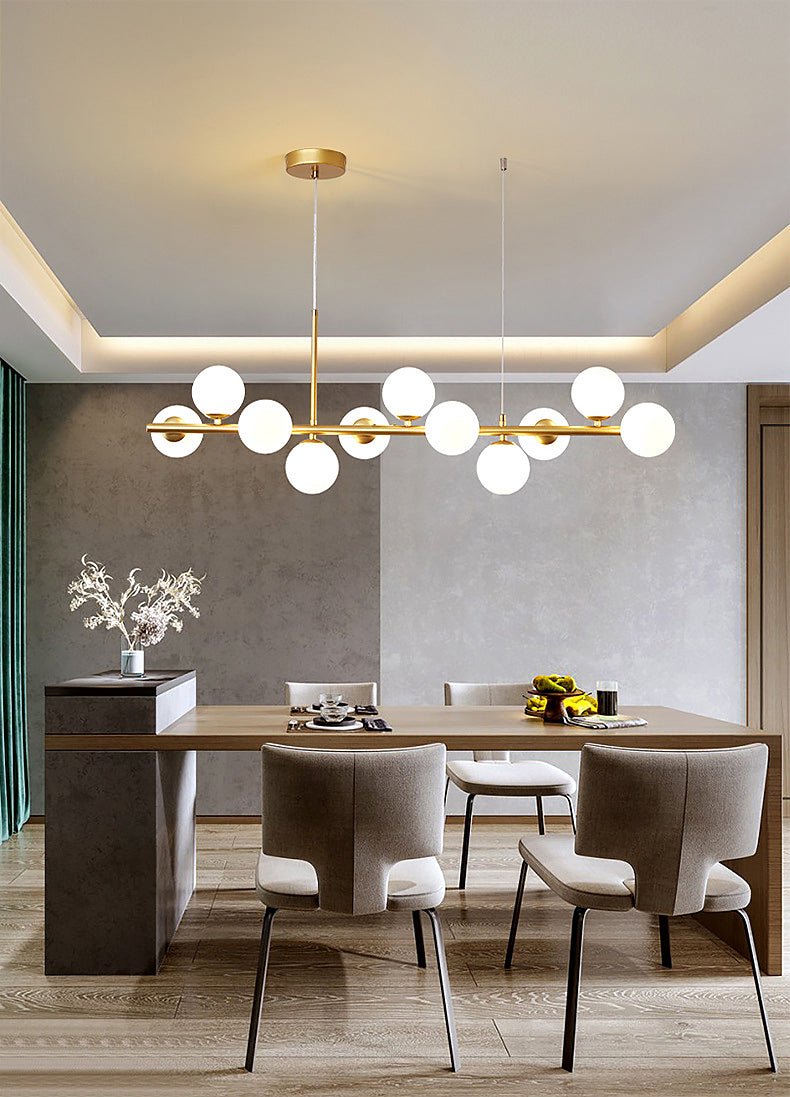 Lámpara Colgante de Lujo para Comedor, Diseño Elegante en Hierro y Vidrio, Altura Ajustable, Ideal para Lamparas de Techo Modernas 7
