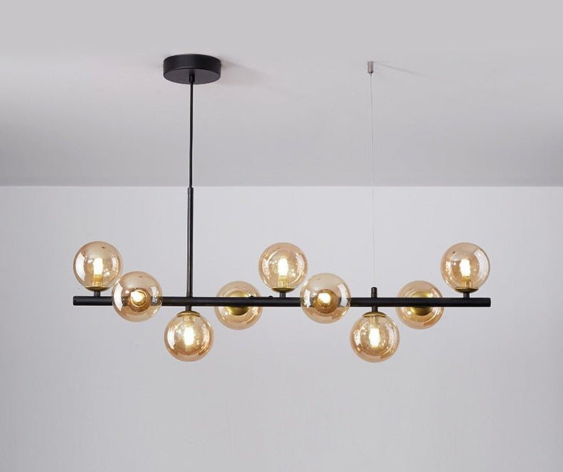 Lámpara Colgante de Lujo para Comedor, Diseño Elegante en Hierro y Vidrio, Altura Ajustable, Ideal para Lamparas de Techo Modernas 9