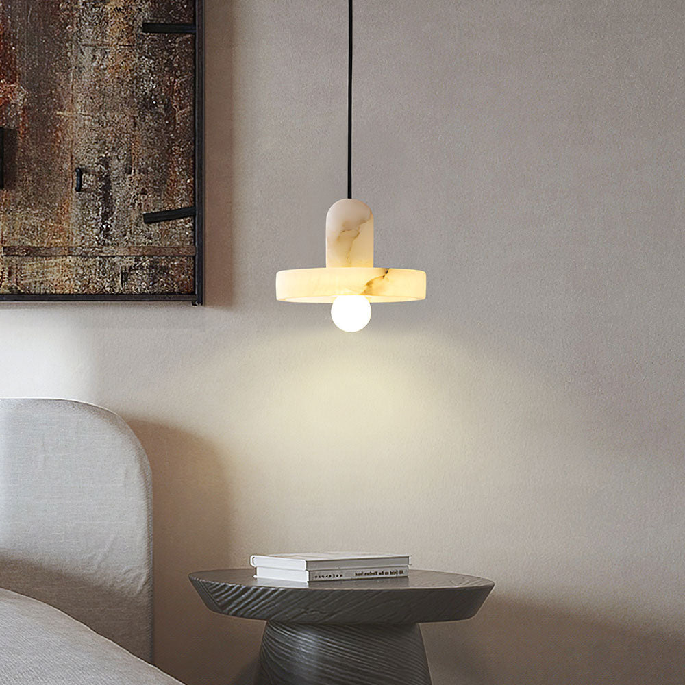 Lámpara Colgante de Mármol Blanco Minimalista para Techo - Iluminación Moderna para Sala de Estar y Comedor 3