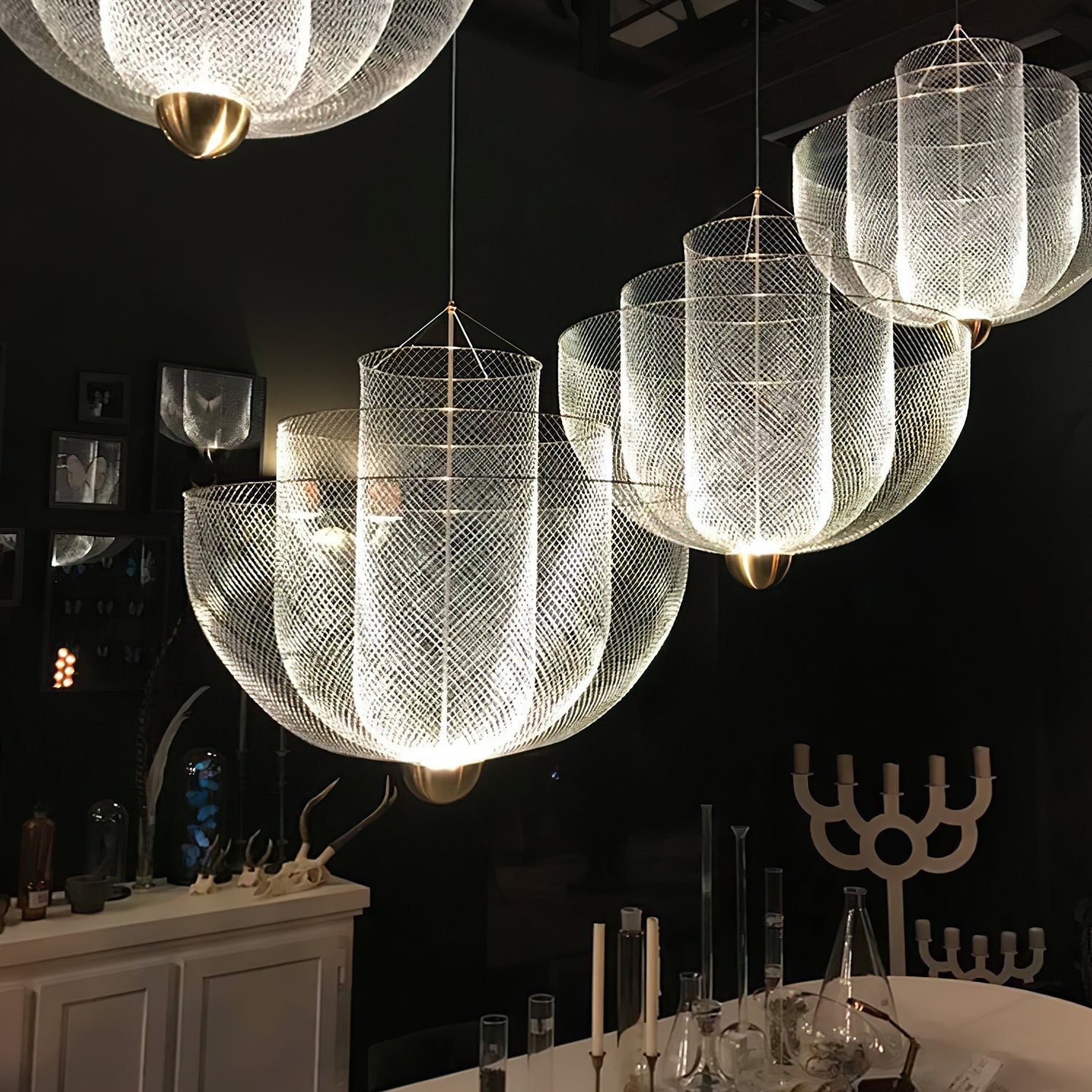 Lámpara Colgante de Metal con LED Integrado - Diseño Radiant Wirework, 60 cm de Diámetro 8