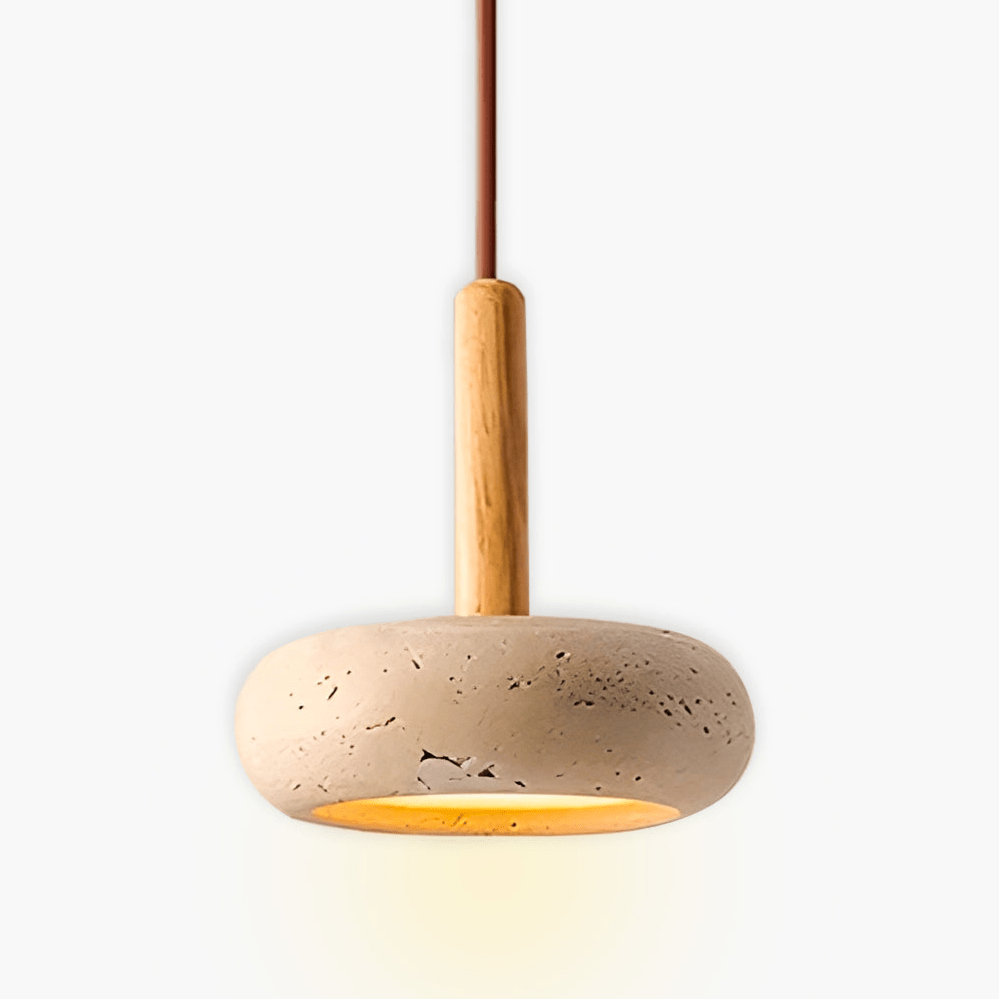 Lámpara Colgante de Travertino Amarillo – Diseño Orgánico para Decoración Interior 0