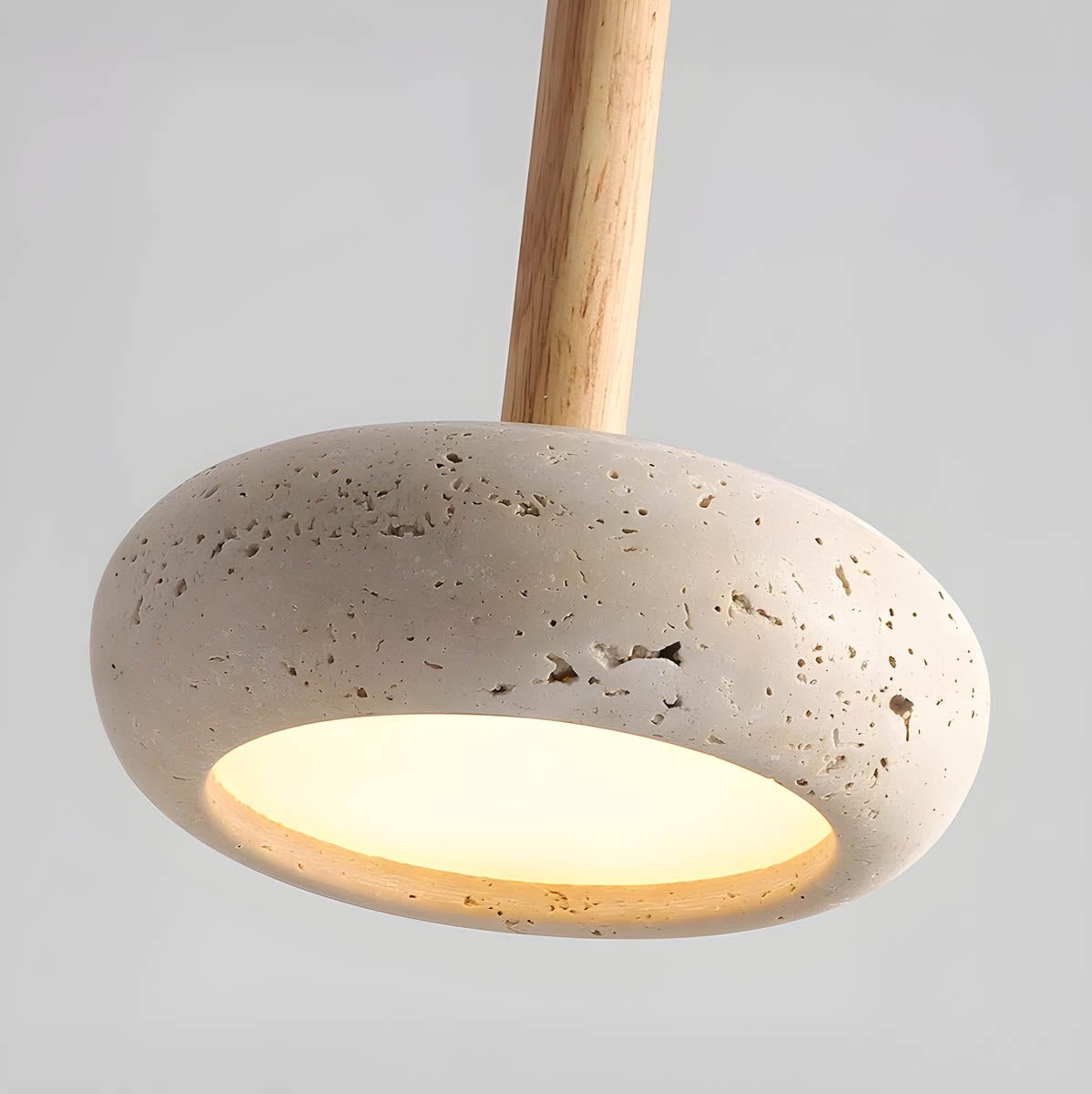 Lámpara Colgante de Travertino Amarillo – Diseño Orgánico para Decoración Interior 1