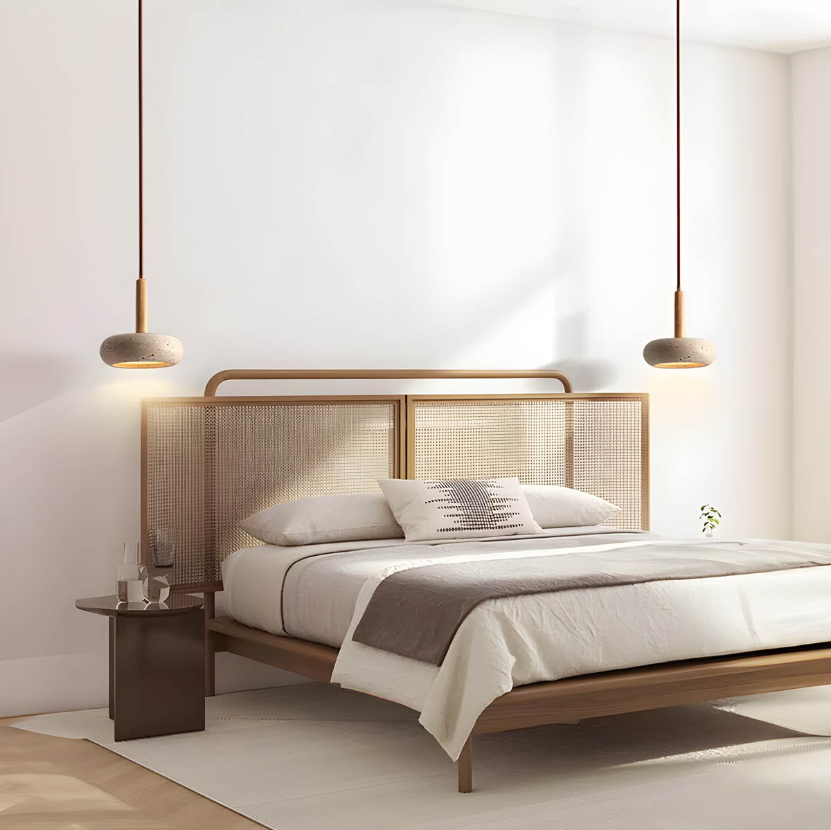 Lámpara Colgante de Travertino Amarillo – Diseño Orgánico para Decoración Interior 4