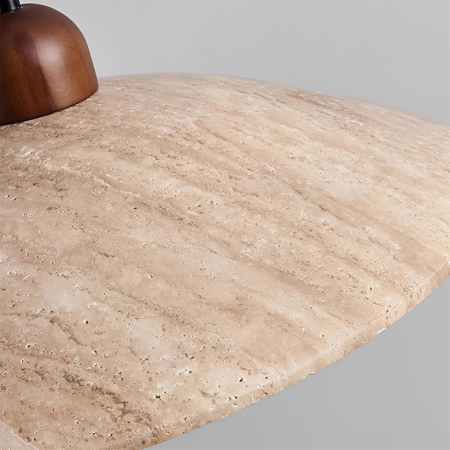 Lámpara Colgante de Travertino y Vidrio, Diseño Moderno y Rústico, Ideal para Techo – Beige y Blanco, 25 cm Diámetro 7