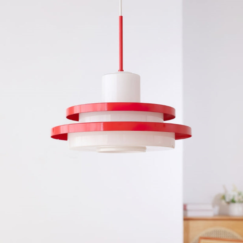 Lámpara Colgante de Vidrio Bauhaus de Doble Capa – Estilo Medio Siglo 8