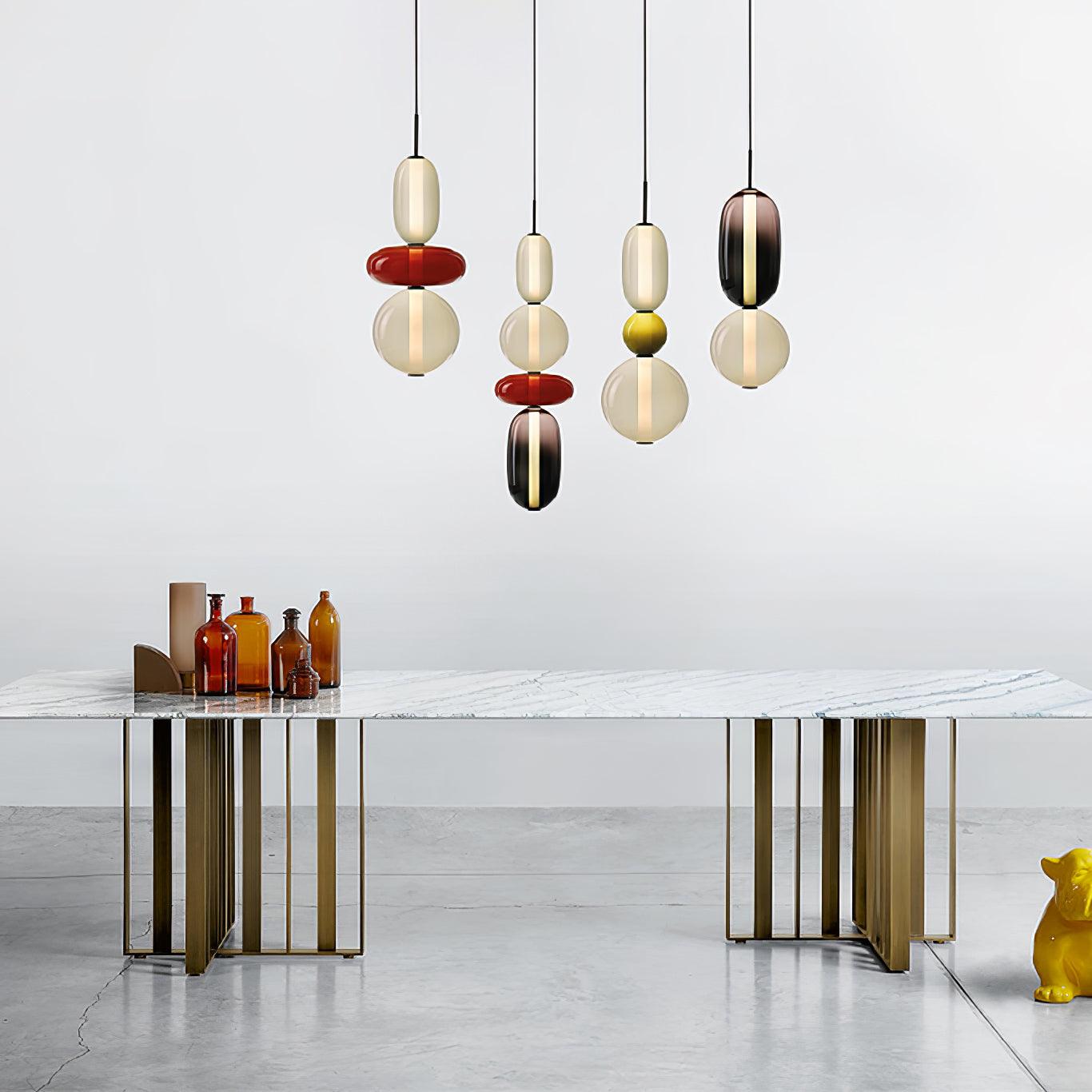 Lámpara Colgante de Vidrio Colorido con LED Integrado – Diseño Moderno y Elegante 6