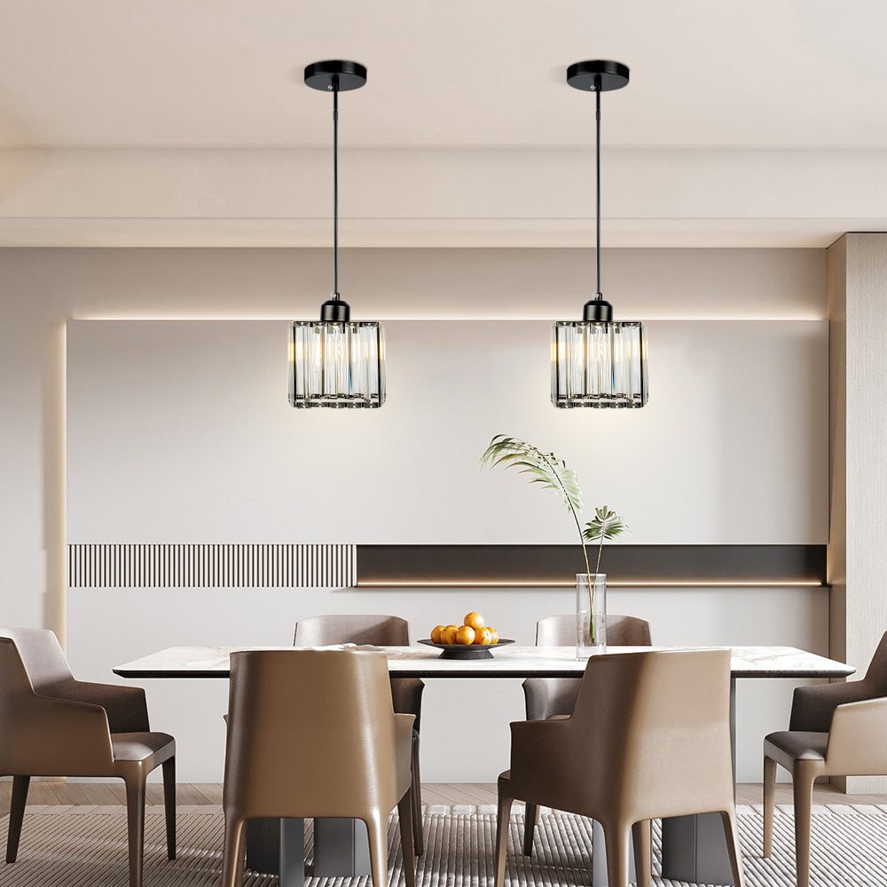 Lámpara Colgante de Vidrio Moderno con Múltiples Pantallas para Cocina – Acabado Negro 5