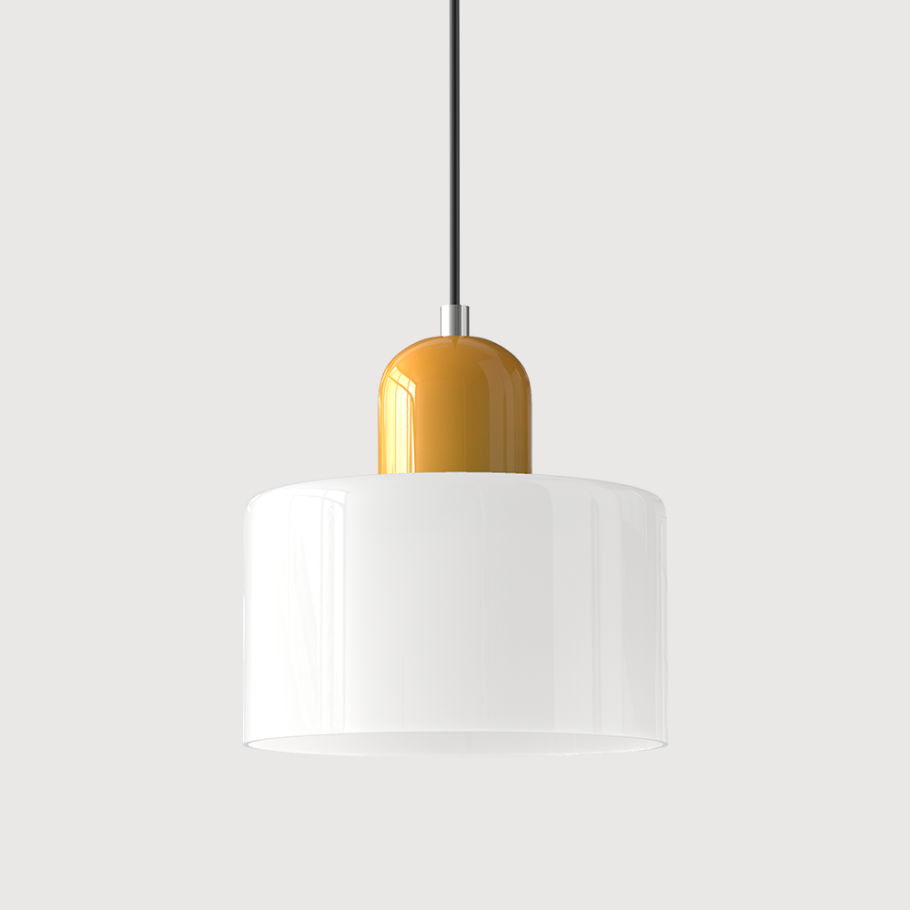 Lámpara Colgante de Vidrio Pequeña Estilo Bauhaus para Isla de Cocina 12