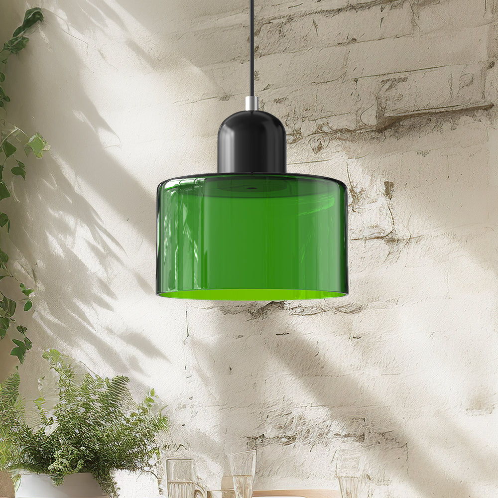 Lámpara Colgante de Vidrio Pequeña Estilo Bauhaus para Isla de Cocina 13