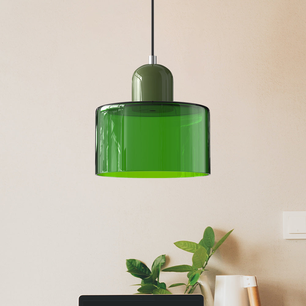 Lámpara Colgante de Vidrio Pequeña Estilo Bauhaus para Isla de Cocina 15