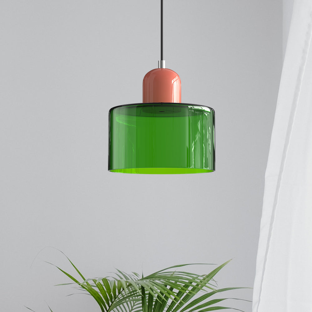 Lámpara Colgante de Vidrio Pequeña Estilo Bauhaus para Isla de Cocina 16