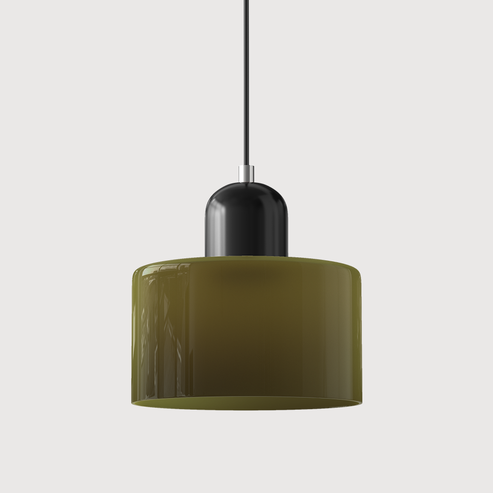 Lámpara Colgante de Vidrio Pequeña Estilo Bauhaus para Isla de Cocina 19