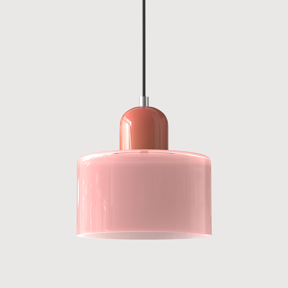 Lámpara Colgante de Vidrio Pequeña Estilo Bauhaus para Isla de Cocina 21