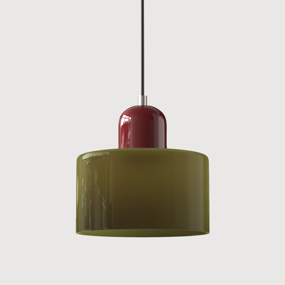 Lámpara Colgante de Vidrio Pequeña Estilo Bauhaus para Isla de Cocina 26