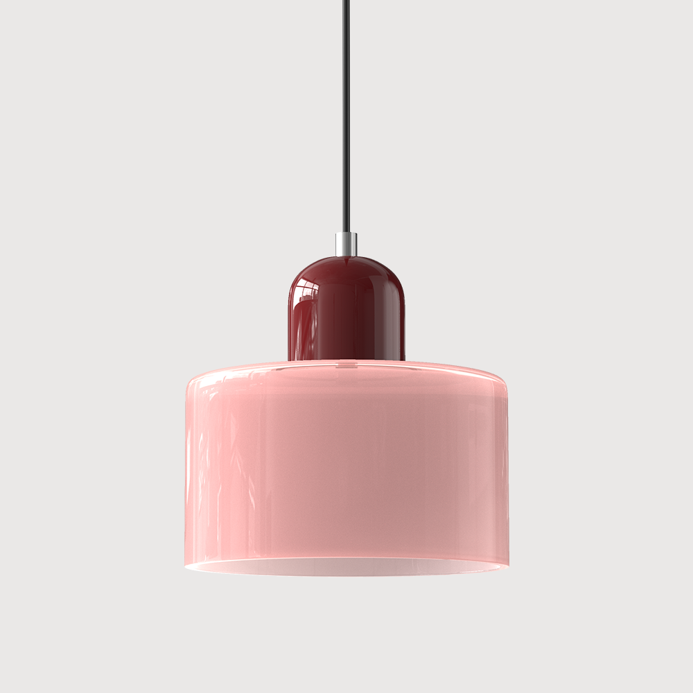 Lámpara Colgante de Vidrio Pequeña Estilo Bauhaus para Isla de Cocina 27