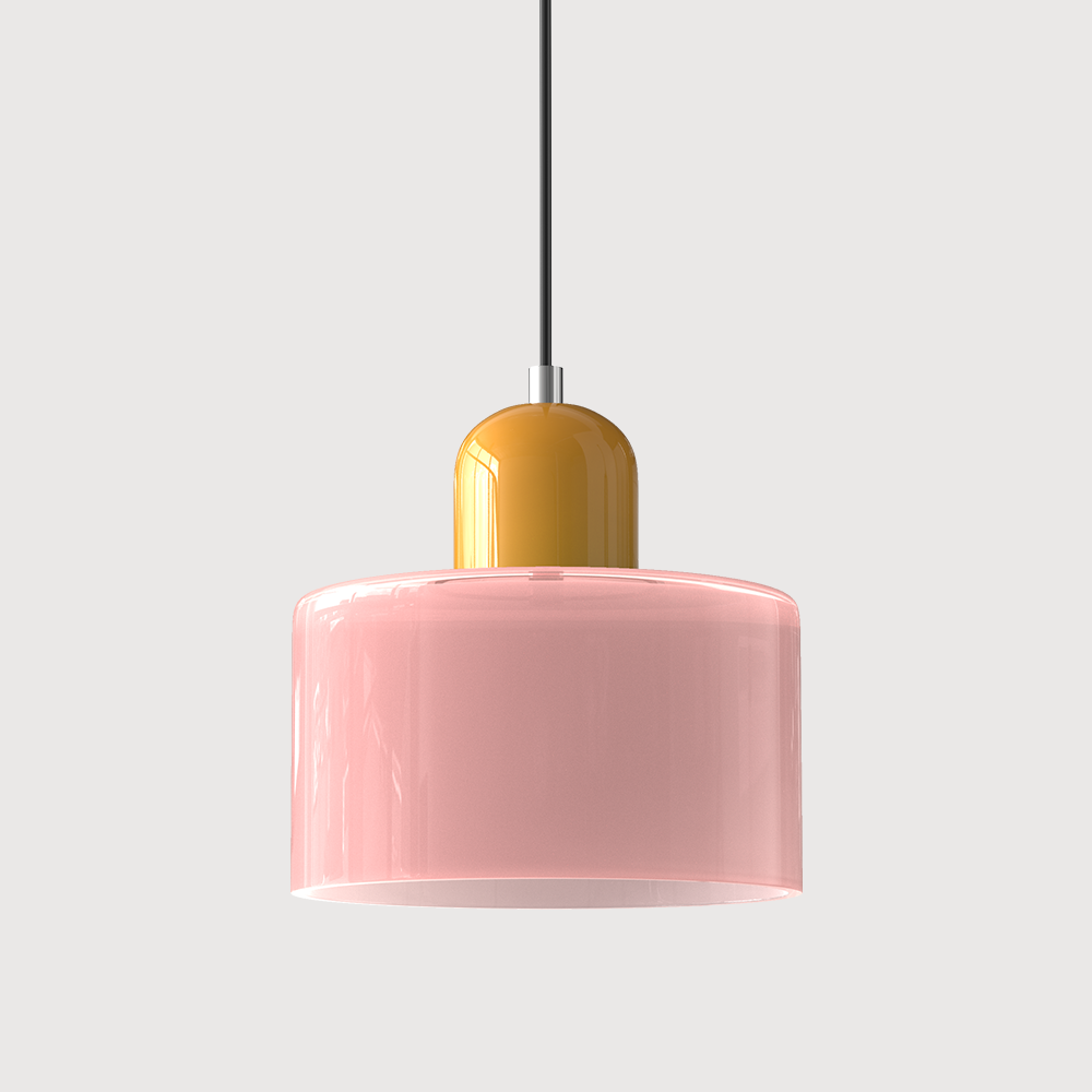 Lámpara Colgante de Vidrio Pequeña Estilo Bauhaus para Isla de Cocina 31