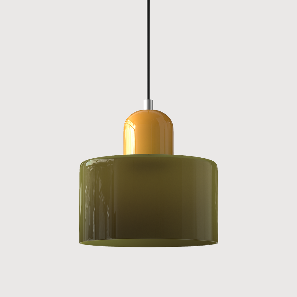Lámpara Colgante de Vidrio Pequeña Estilo Bauhaus para Isla de Cocina 32