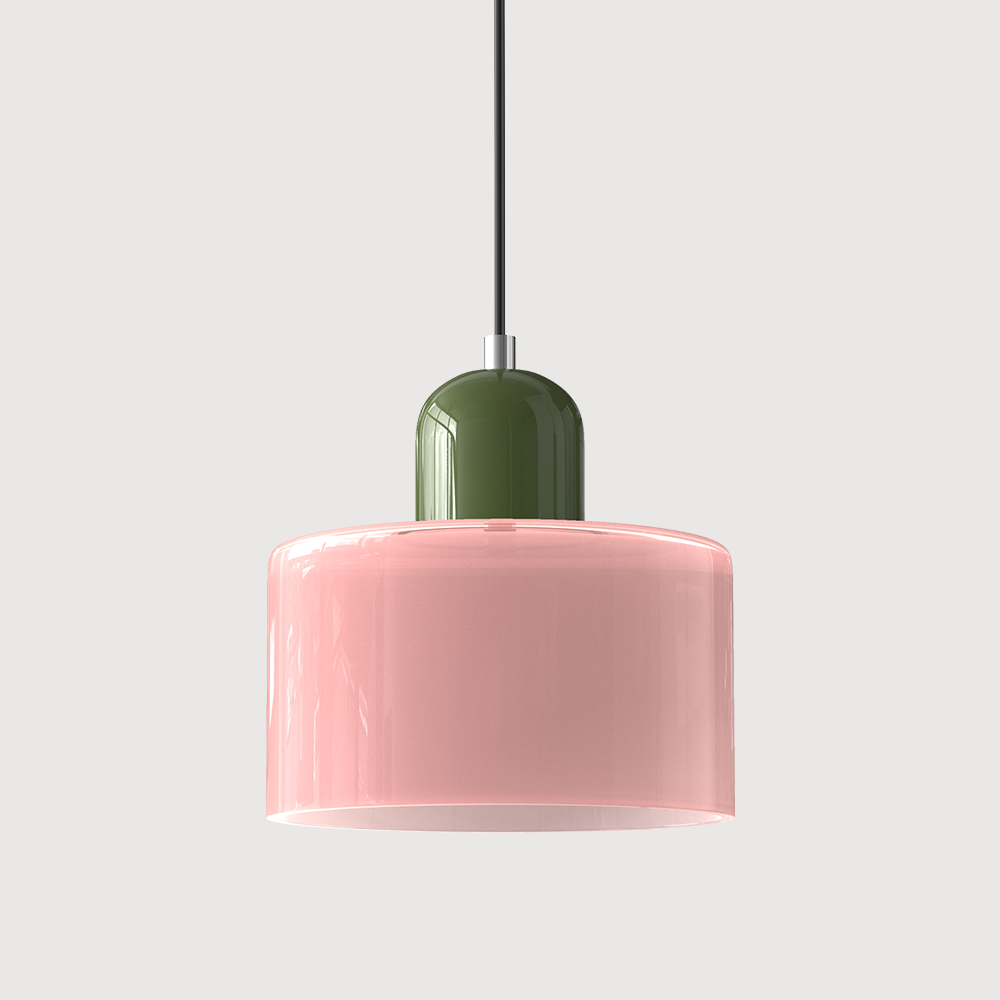 Lámpara Colgante de Vidrio Pequeña Estilo Bauhaus para Isla de Cocina 35