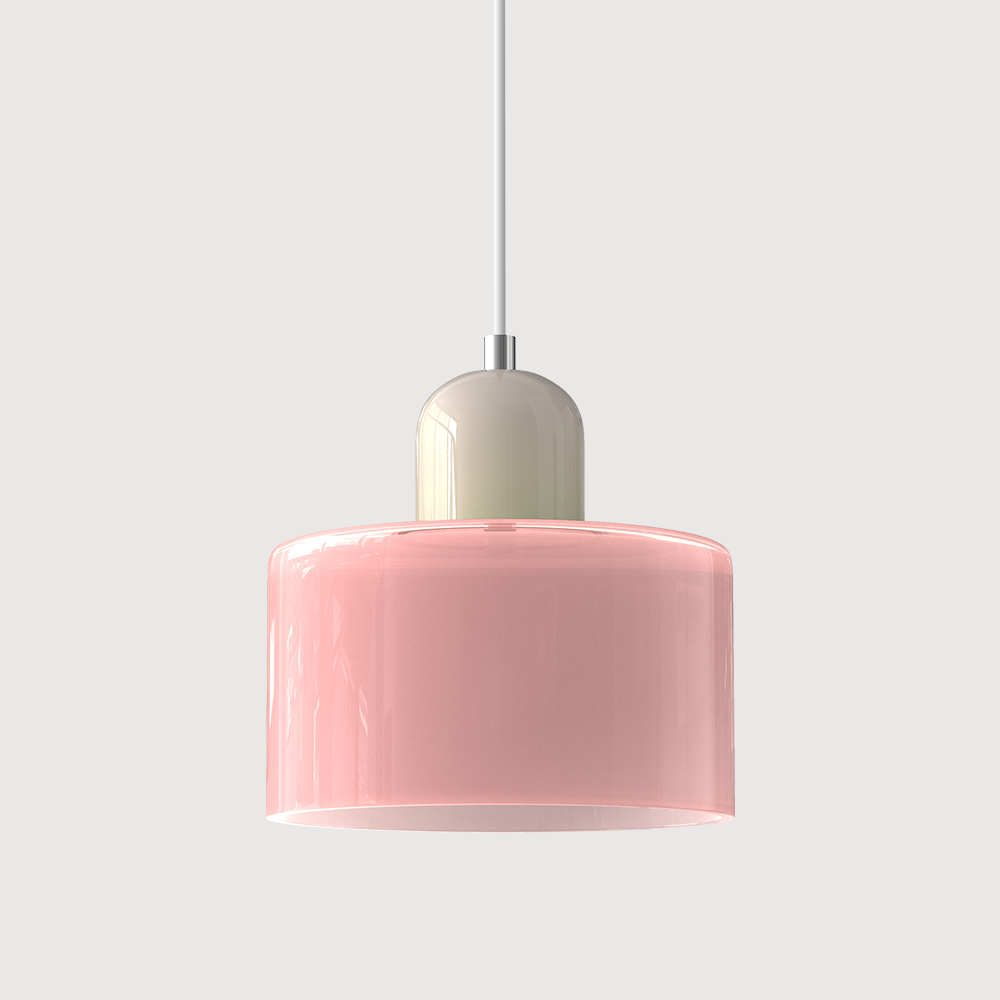 Lámpara Colgante de Vidrio Pequeña Estilo Bauhaus para Isla de Cocina 36