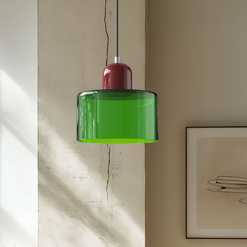 Lámpara Colgante de Vidrio Pequeña Estilo Bauhaus para Isla de Cocina 39