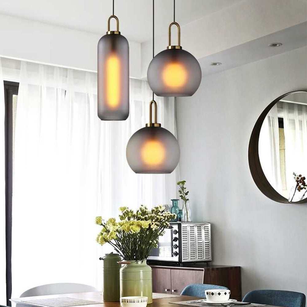 Lámpara Colgante de Vidrio Simple Nórdica – Diseño Minimalista para Iluminación Moderna 1