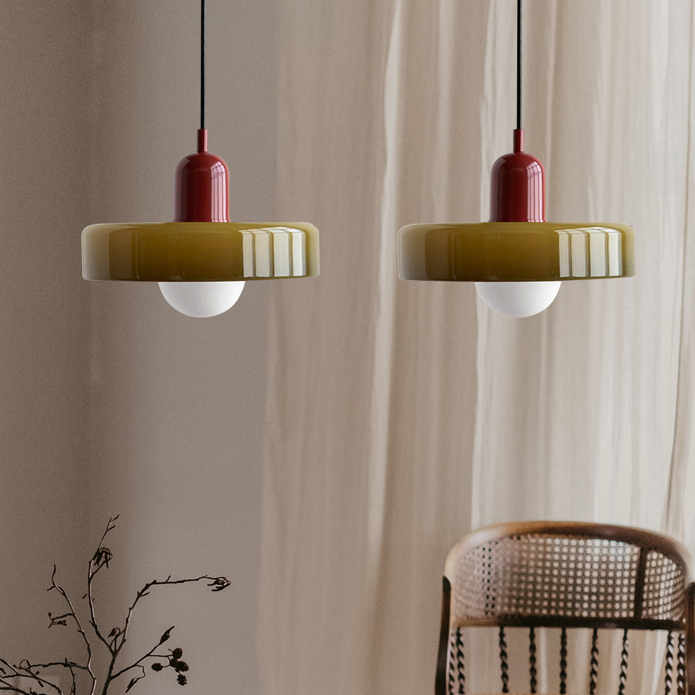 Lámpara Colgante de Vidrio Templado Bauhaus de 2 Cabezas – Diseño Moderno y Elegante 0