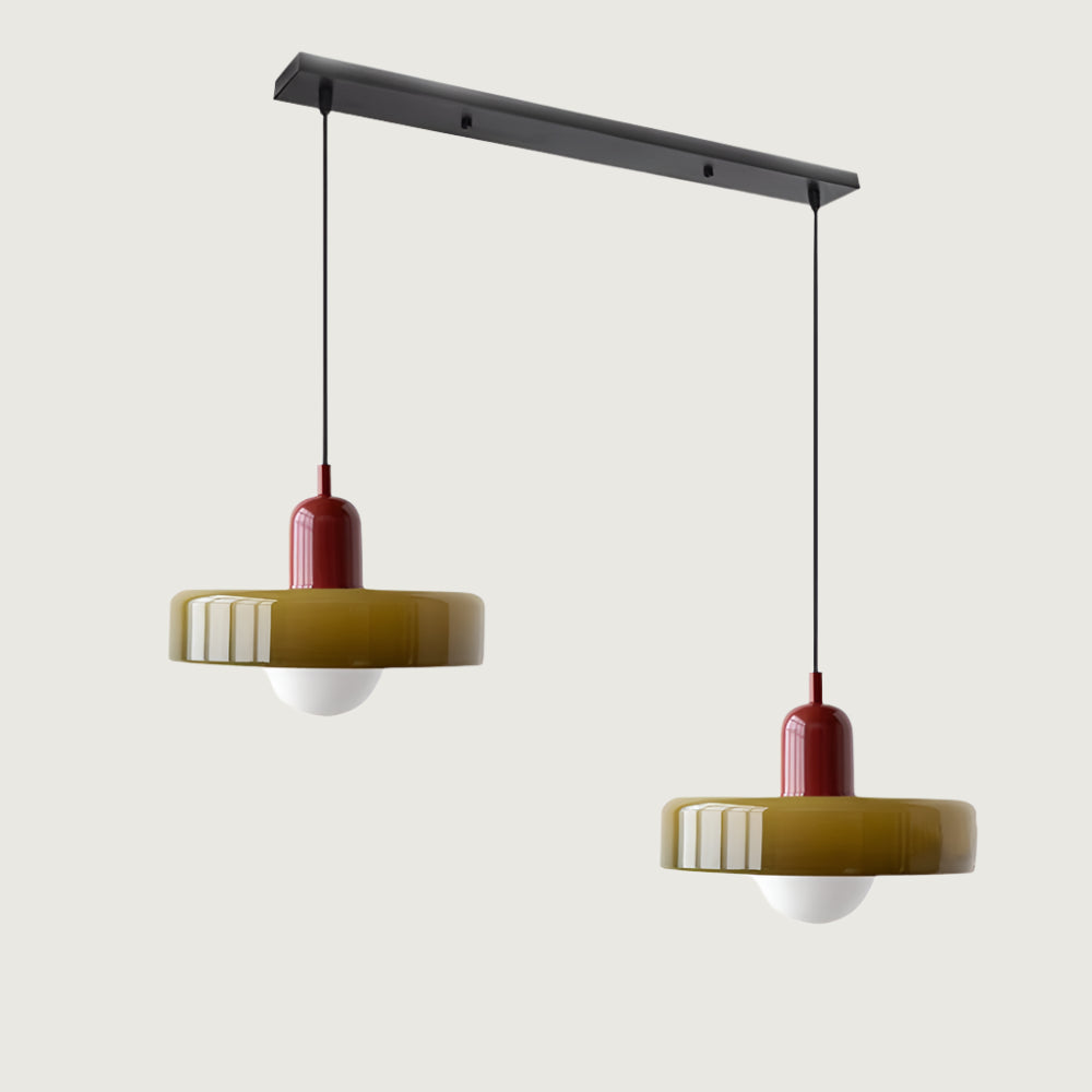 Lámpara Colgante de Vidrio Templado Bauhaus de 2 Cabezas – Diseño Moderno y Elegante 2