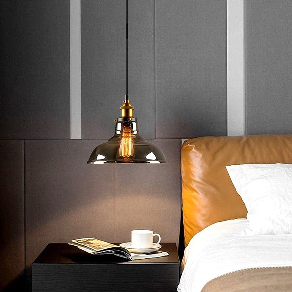 Lámpara Colgante de Vidrio Transparente de Estilo Nórdico para Mesita de Noche 4