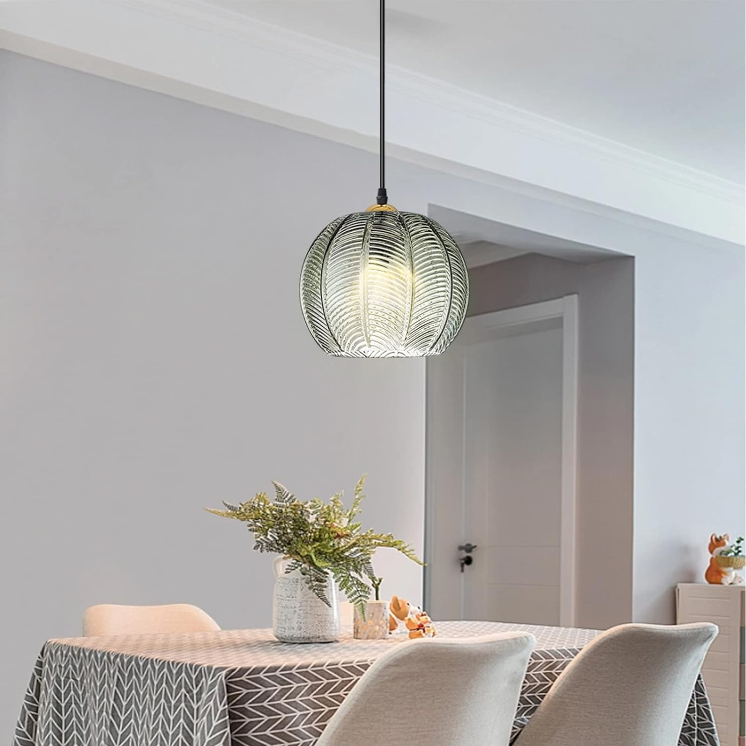 Lámpara Colgante de Vidrio Verde Moderno – Elegante y Contemporánea 0