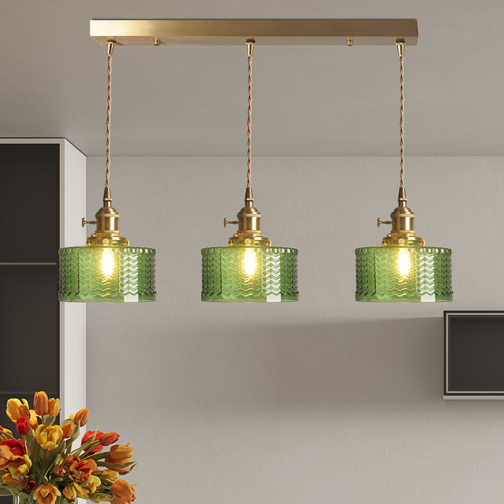 Lámpara Colgante de Vidrio Vintage para Cocina - Elegante y Cálida 3