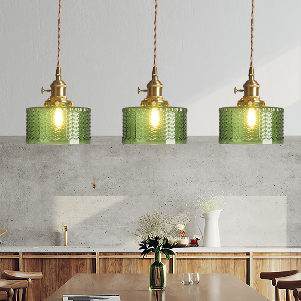 Lámpara Colgante de Vidrio Vintage para Cocina - Elegante y Cálida 4