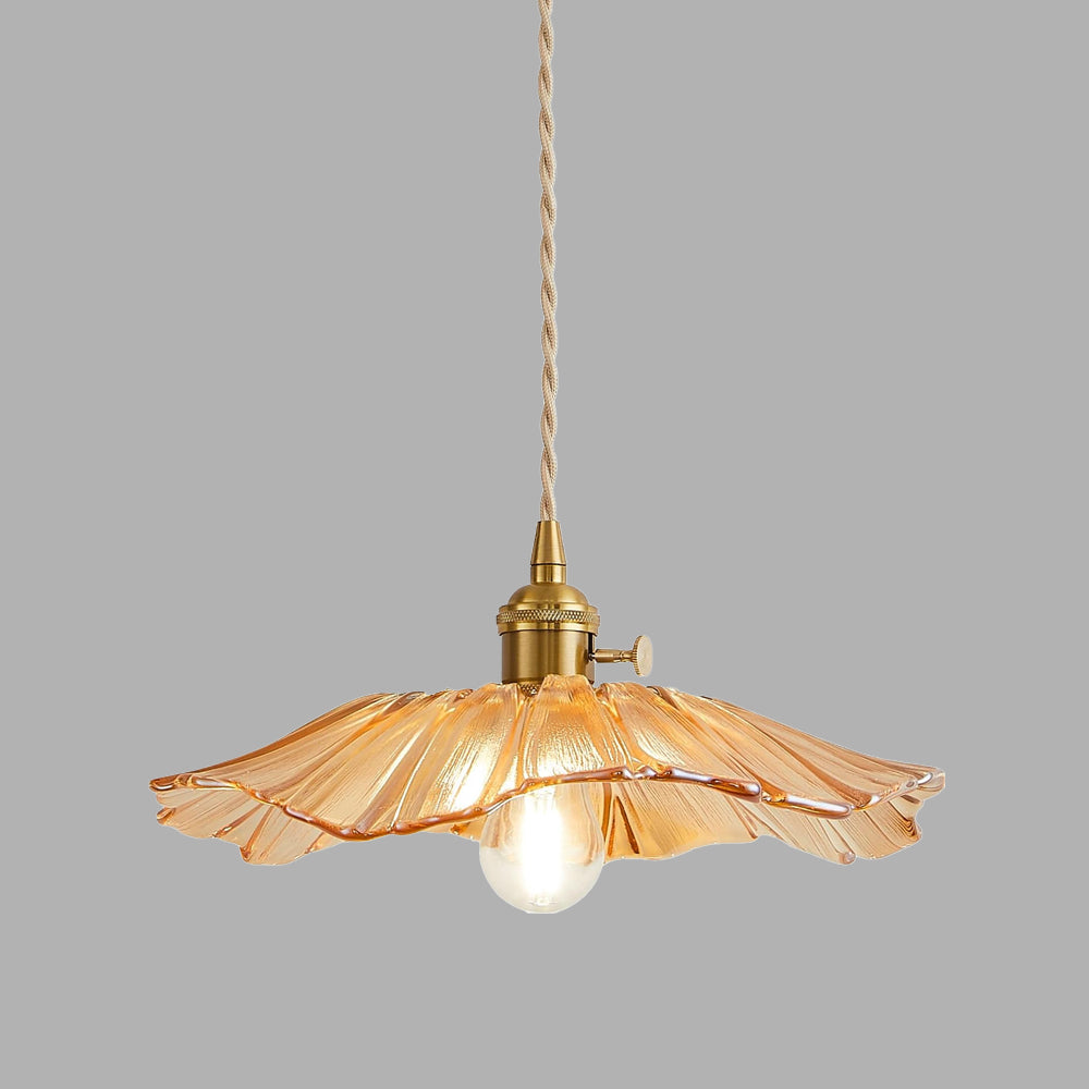 Lámpara Colgante de Vidrio en Forma de Flor Retro para Comedor 11