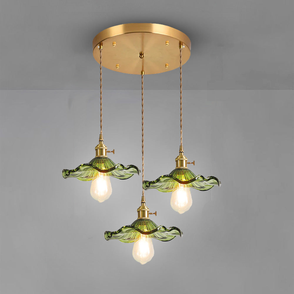 Lámpara Colgante de Vidrio en Forma de Flor de Hibisco – Diseño Art Nouveau 7