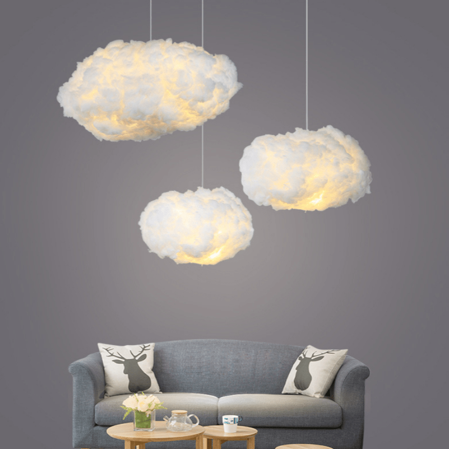 Lámpara Decorativa Nube de Algodón, Lámparas de Diseño de Mesa con Luz LED Cálida para Decoración Interior 0