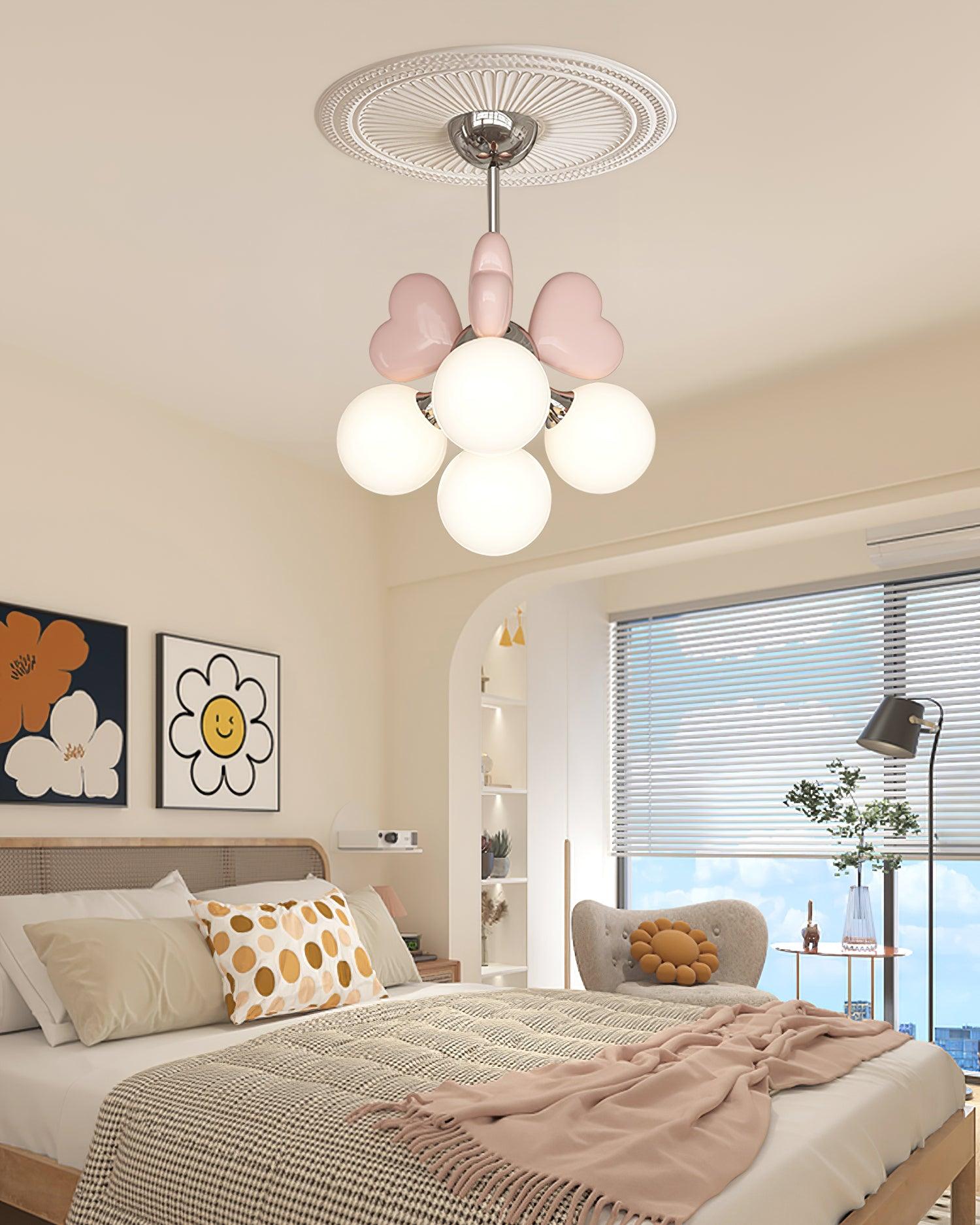 Lámpara Infantil de Araña con 4 y 6 Lámparas - Diseño Encantador para Habitaciones de Princesa, Ideal para Techo Infantil 3