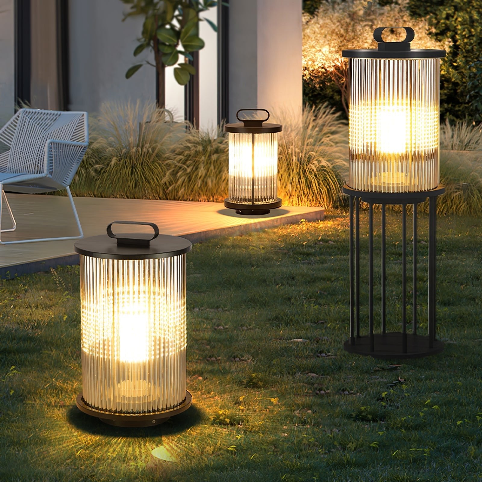 Lámpara Solar Exterior con Control Remoto de Acero Inoxidable - Luces Solares Jardín Resistente a la Intemperie con Iluminación Eficiente 2