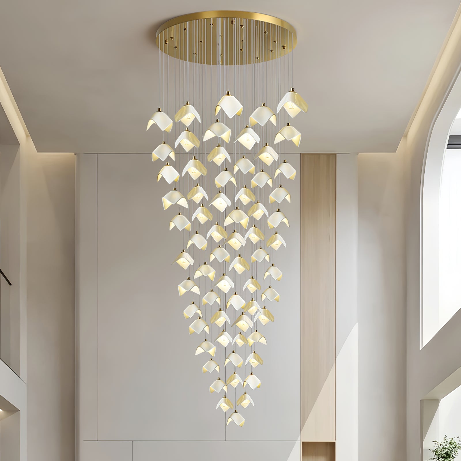 Lámpara de Araña Calvella de Hierro y Cerámica, Diseño Elegante y Natural para Interiores 6