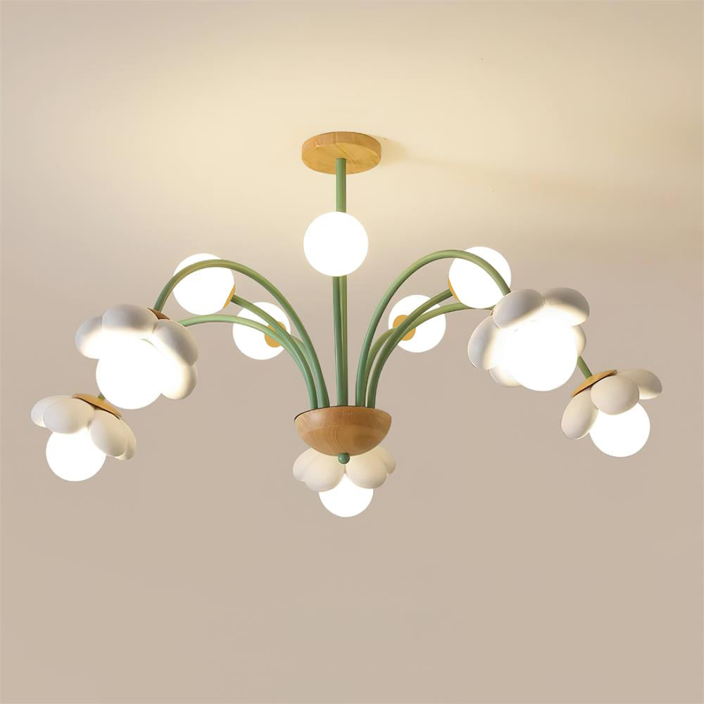 Lámpara de Araña Floral de 6 y 10 Luces en Colores Pastel, Diseño Moderno para Habitaciones Infantiles y Espacios de Vida 3