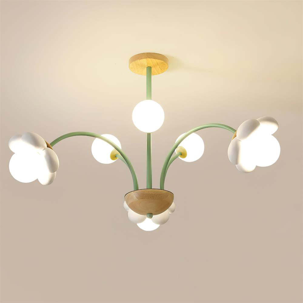 Lámpara de Araña Floral de 6 y 10 Luces en Colores Pastel, Diseño Moderno para Habitaciones Infantiles y Espacios de Vida 9