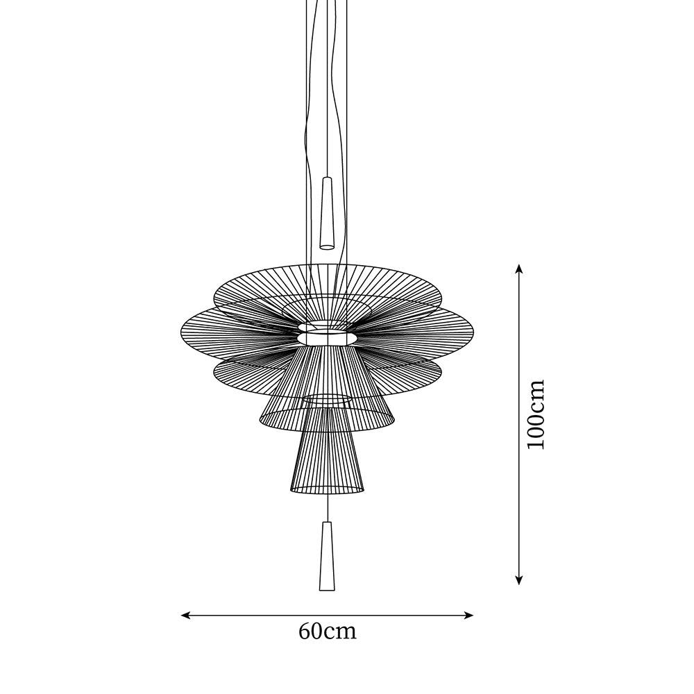 Lámpara de Araña Gravity Moderna con Iluminación LED en Dorado y Negro, Disponible en Dos Tamaños de 40 y 60 cm 5