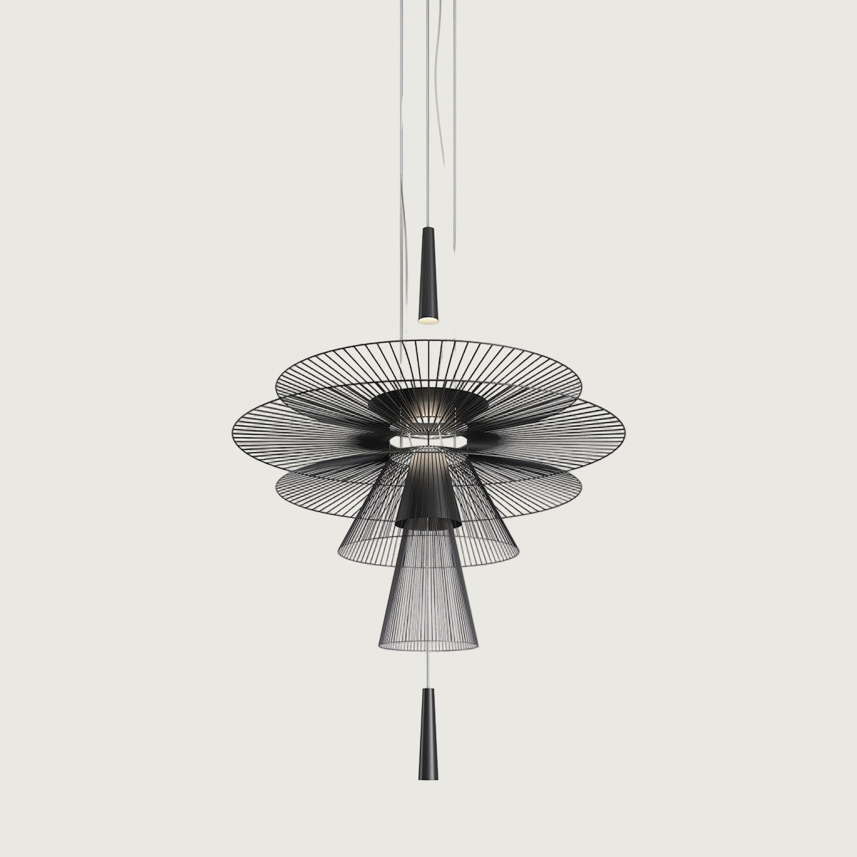 Lámpara de Araña Gravity Moderna con Iluminación LED en Dorado y Negro, Disponible en Dos Tamaños de 40 y 60 cm 9